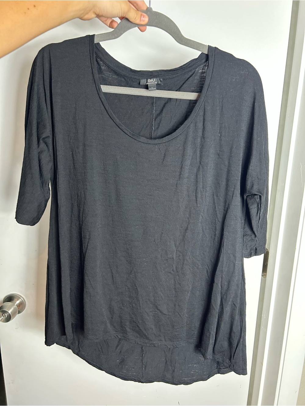 Emu Black Scoop Neck Short Sleeve Tee